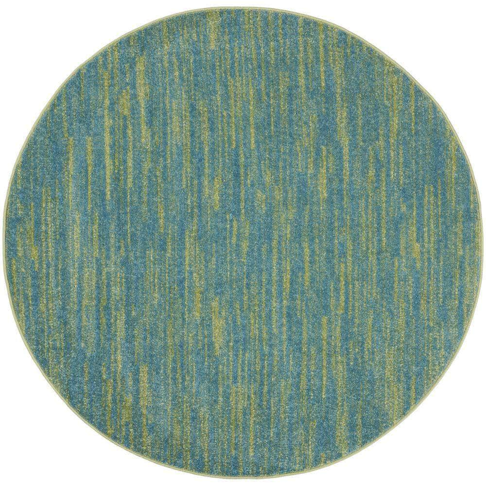 Nourison Essentials NRE01 Blue Green Rugs #color_blue green