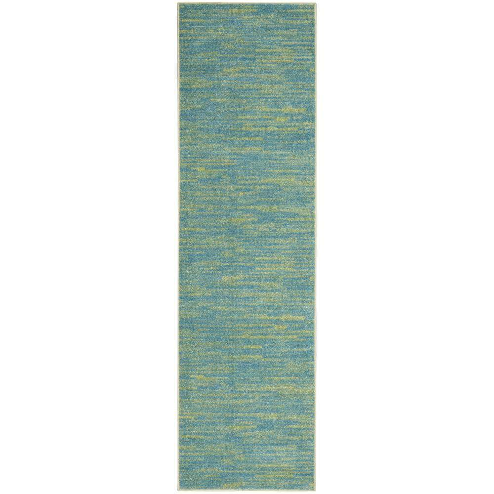 Nourison Essentials NRE01 Blue Green Rugs #color_blue green