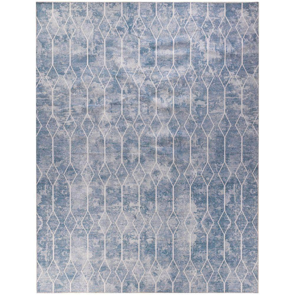 Machine Washable Series 1 SR107 Blue Grey Rug #color_blue grey