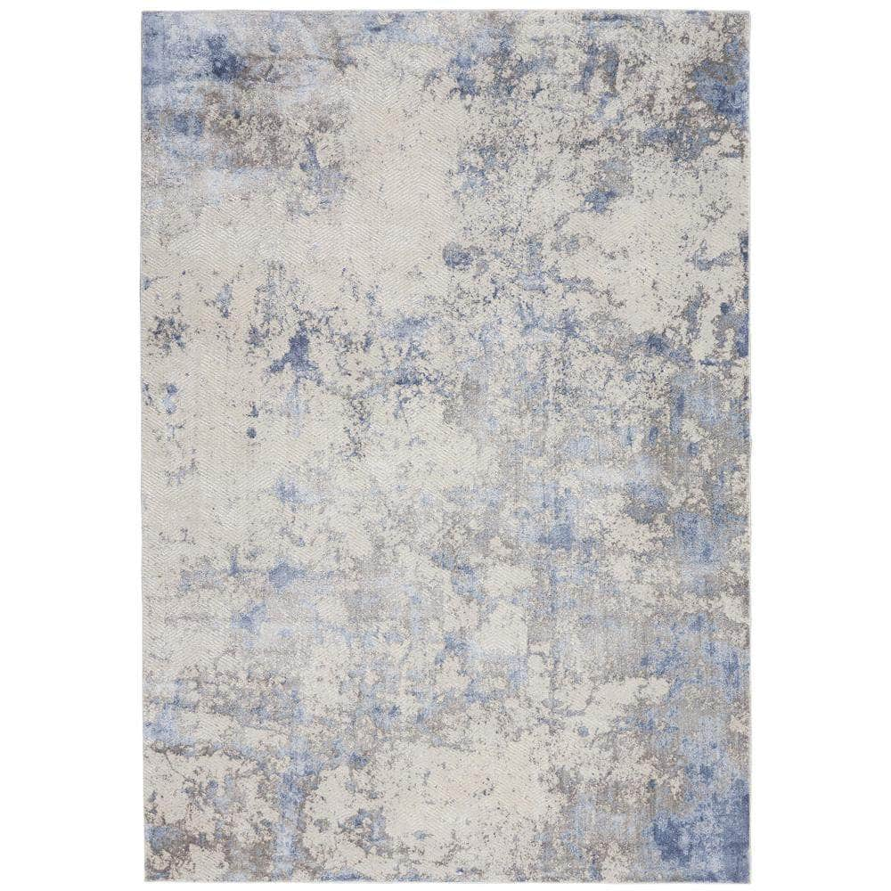 Sleek Textures SLE04 Blue/Ivory/Grey Rugs #color_blue/ivory/grey