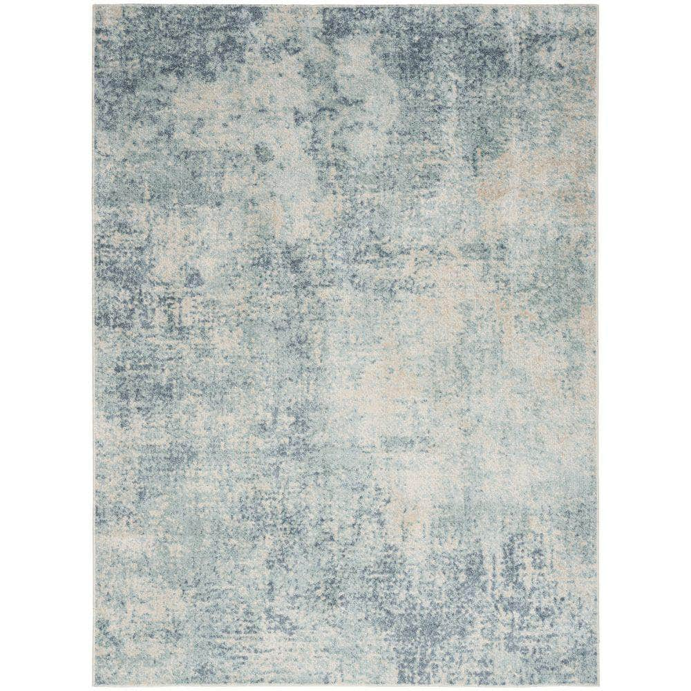 Astra Machine Washable ASW07 Blue Ivory Rug #color_blue ivory