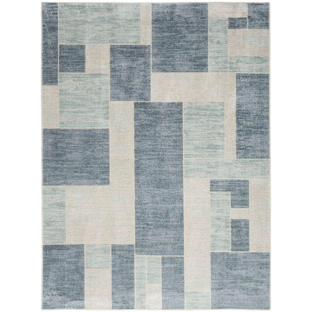 Astra Machine Washable ASW09 Blue Ivory Rug #color_blue ivory