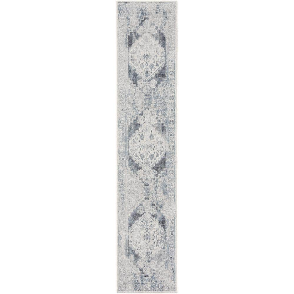 Astra Machine Washable ASW11 Blue Ivory Rugs #color_blue ivory