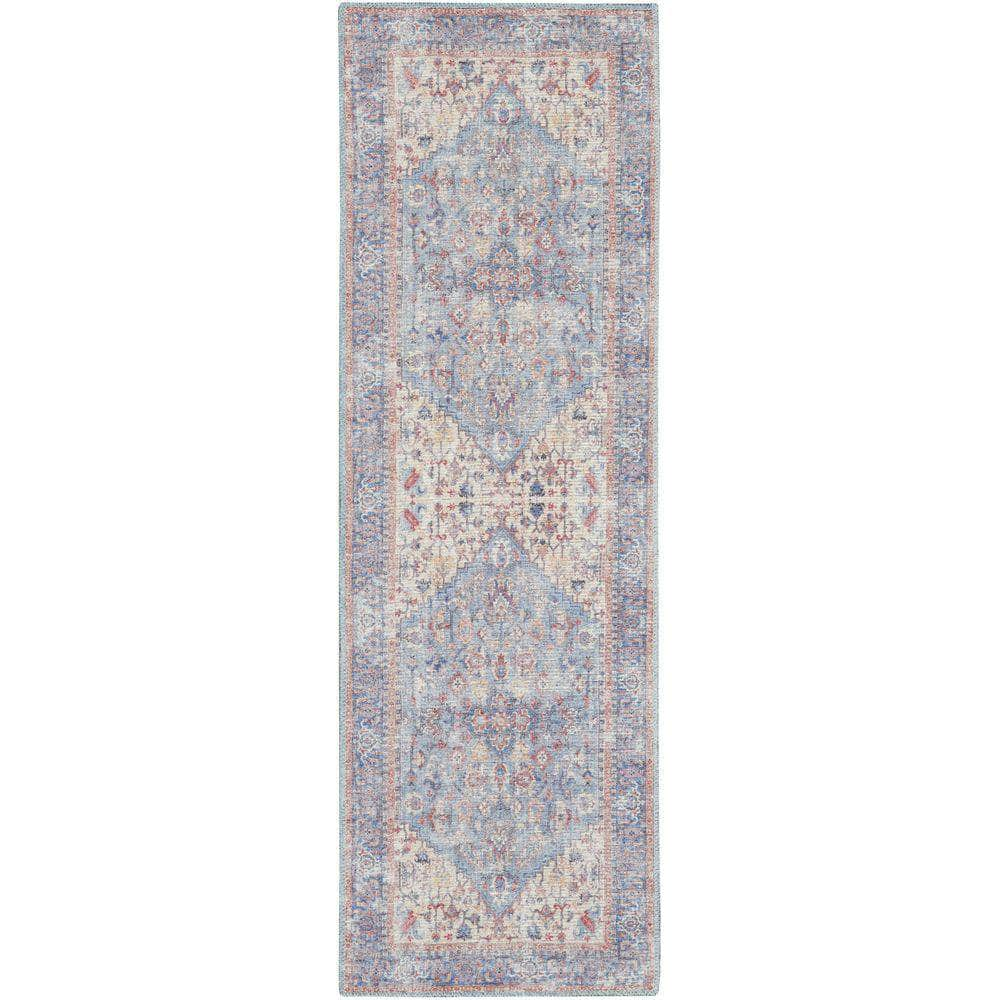 Machine Washable Series 1 SR104 Blue/Multi Rug #color_blue/multi