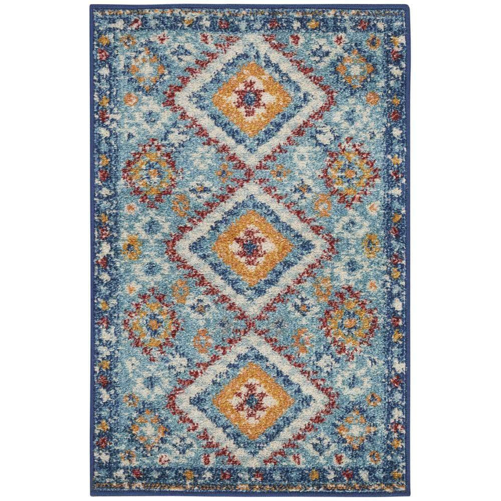 Passion PSN47 Blue/Multicolor Rugs #color_blue/multicolor