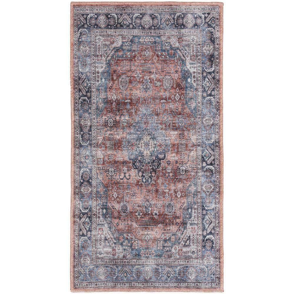 Brilliance Machine Washable WSB01 Blue Multicolor Rugs #color_blue multicolor