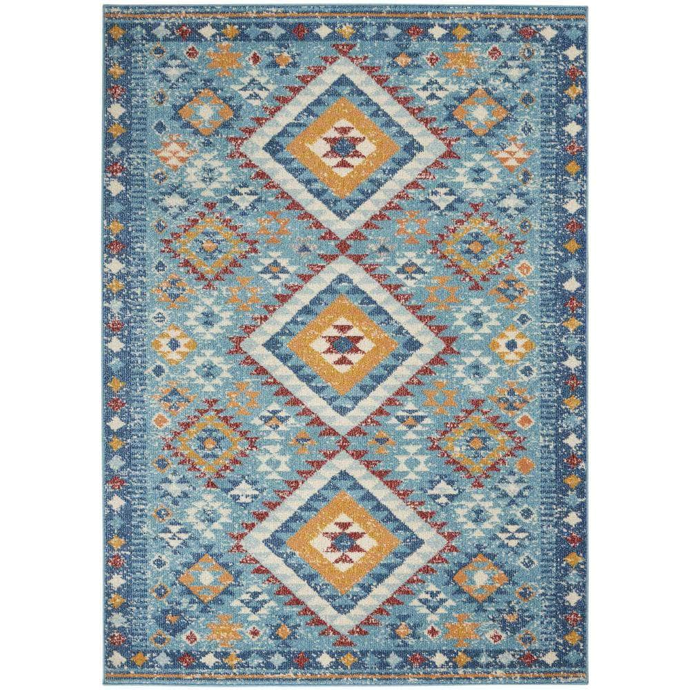 Passion PSN47 Blue/Multicolor Rugs #color_blue/multicolor