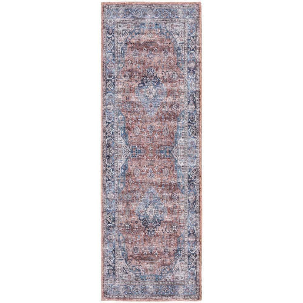 Brilliance Machine Washable WSB01 Blue Multicolor Rugs #color_blue multicolor