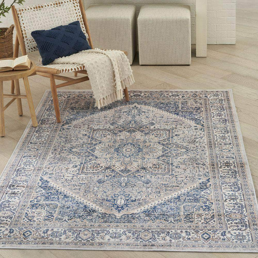 Vintage Home VNH01 Beige Blue Rug #color_beige blue