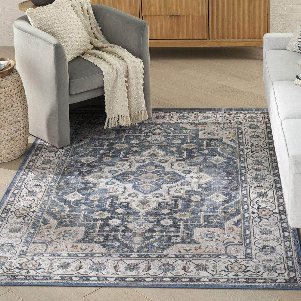 Vintage Home VNH04 Ivory Blue Rug #color_ivory blue