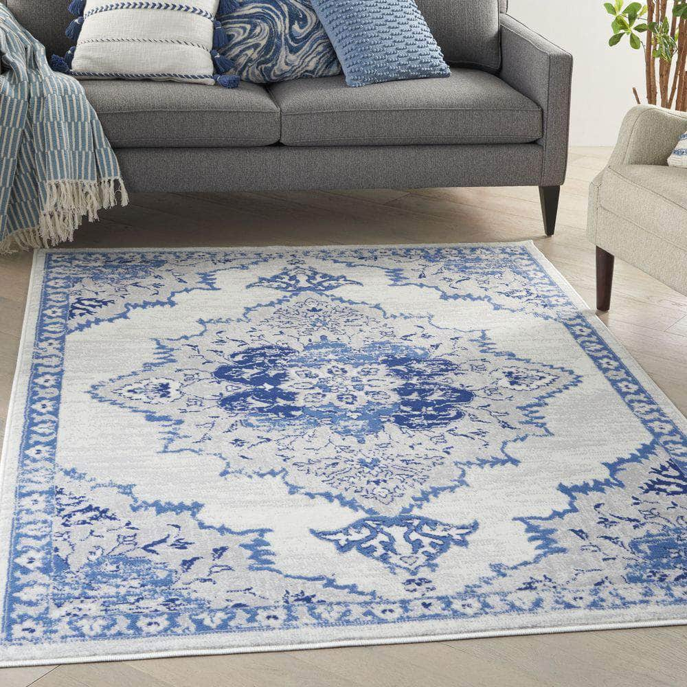 Whimsicle WHS14 Ivory Blue Rugs #color_ivory blue