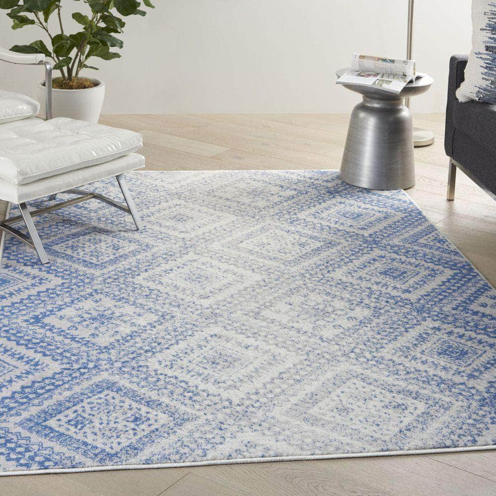 Whimsicle WHS17 Ivory Blue Rugs #color_ivory blue