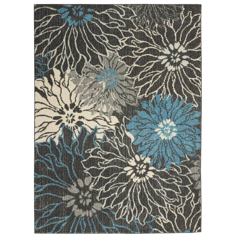 Passion PSN17 Charcoal/Blue Rugs #color_charcoal/blue