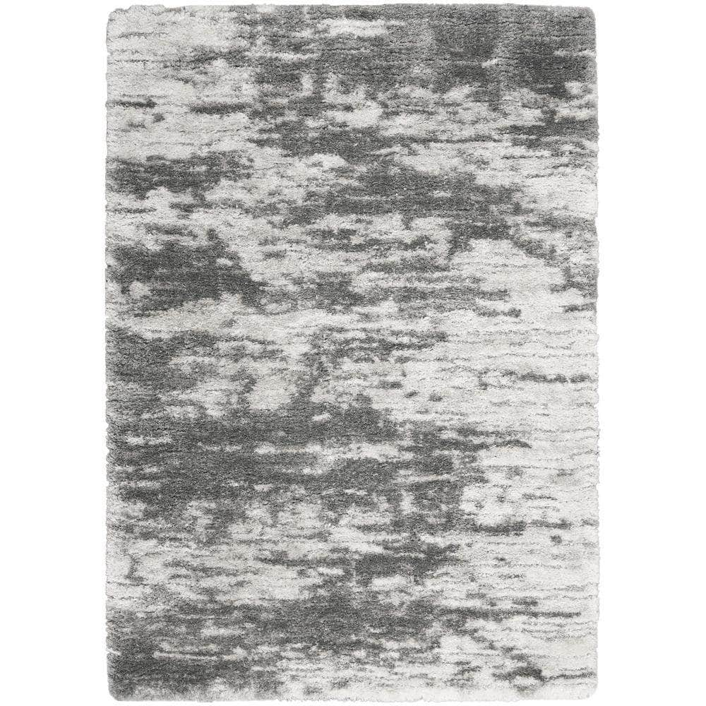 Luxurious Shag LXR02 Charcoal/Ivory Rugs #color_charcoal/ivory