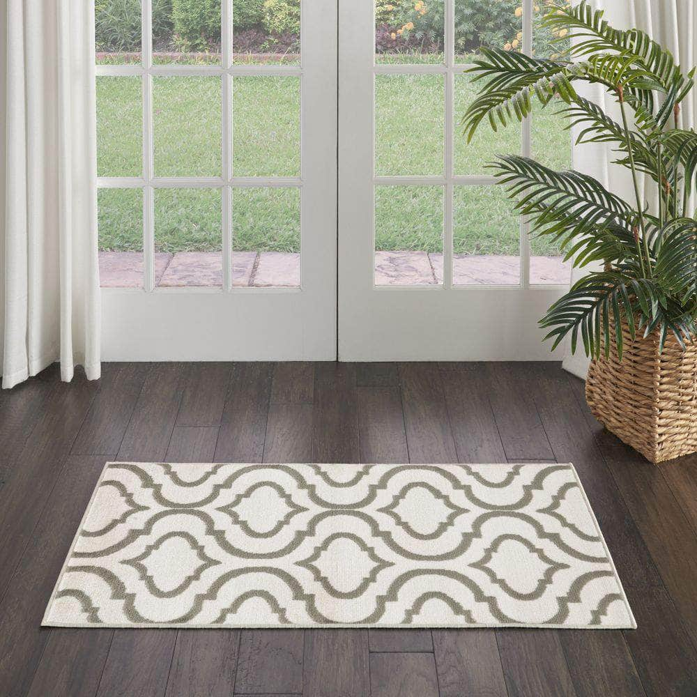 Jubilant JUB19 Ivory Green Rug #color_ivory green