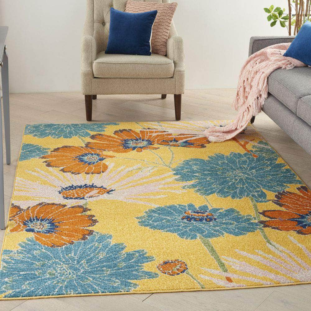 Allur ALR06 Yellow Multicolor Rugs #color_yellow multicolor