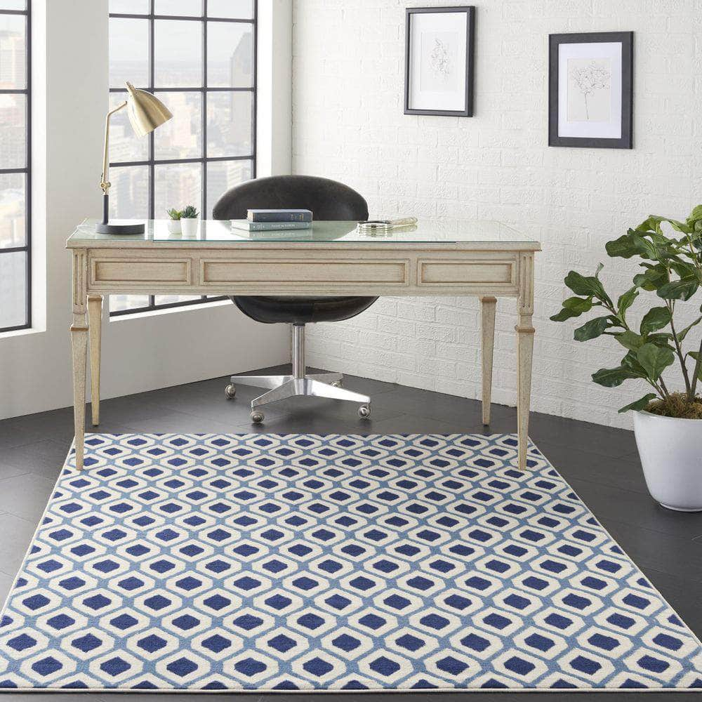 Grafix GRF22 White/Navy Rugs #color_white/navy