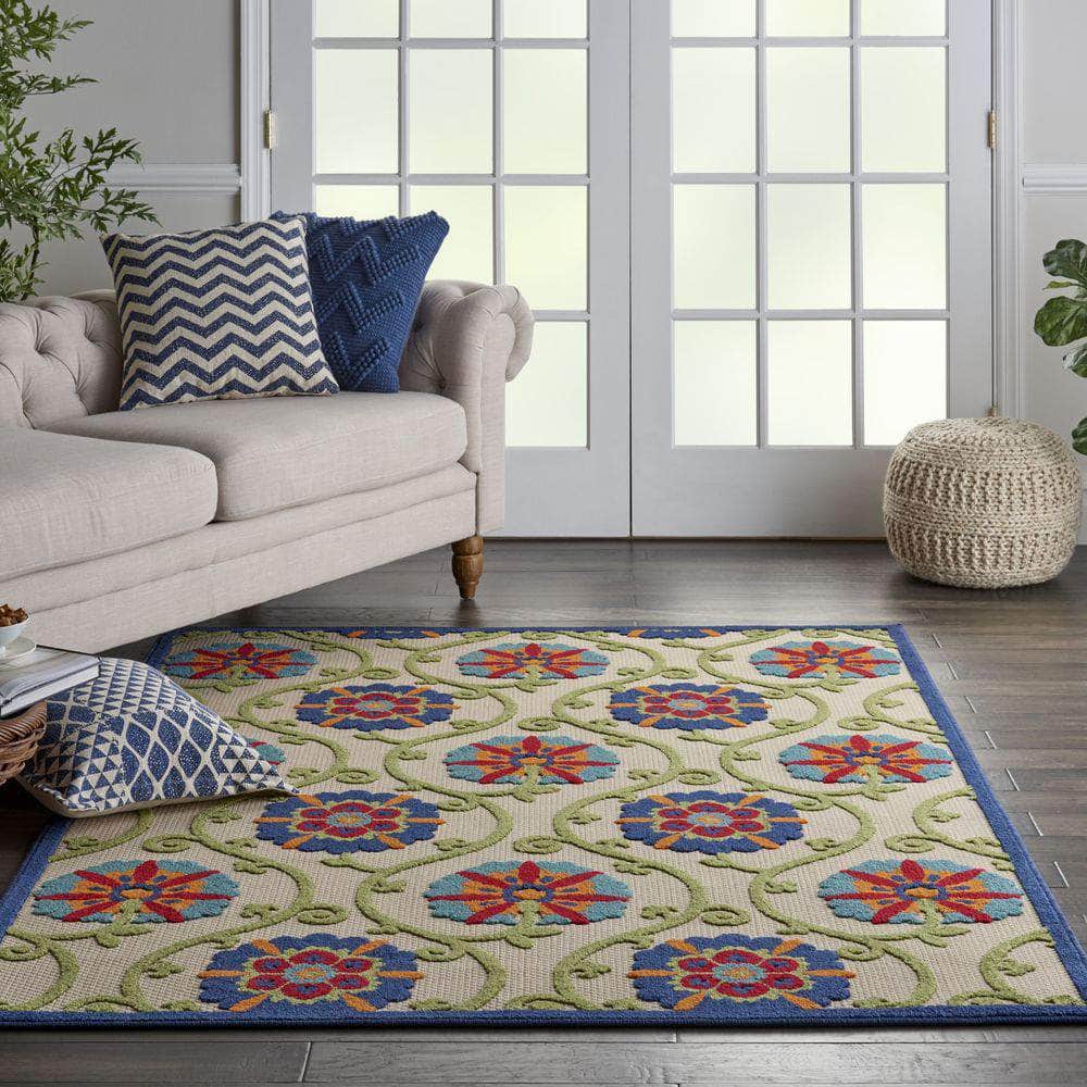 Aloha ALH19 Blue/Multicolor Rugs #color_blue/multicolor