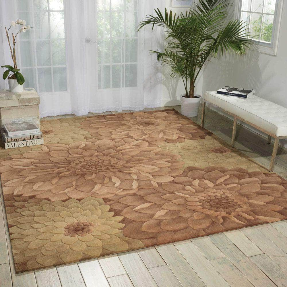 Tropics TS11 Taupe/Green Rugs #color_taupe/green