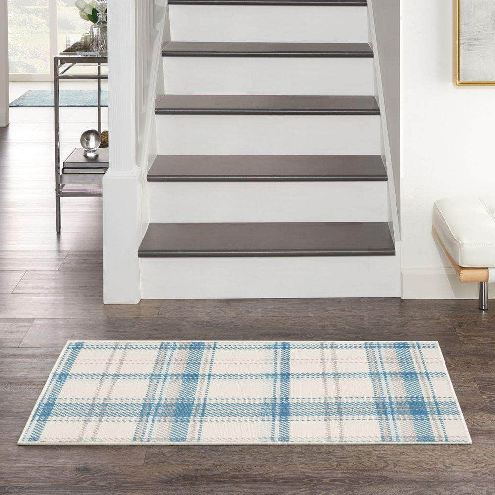 Grafix GRF03 Ivory Blue Rug #color_ivory blue