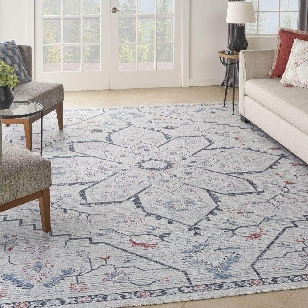 Machine Washable Series 1 SR110 Ivory Blue Rug #color_ivory blue