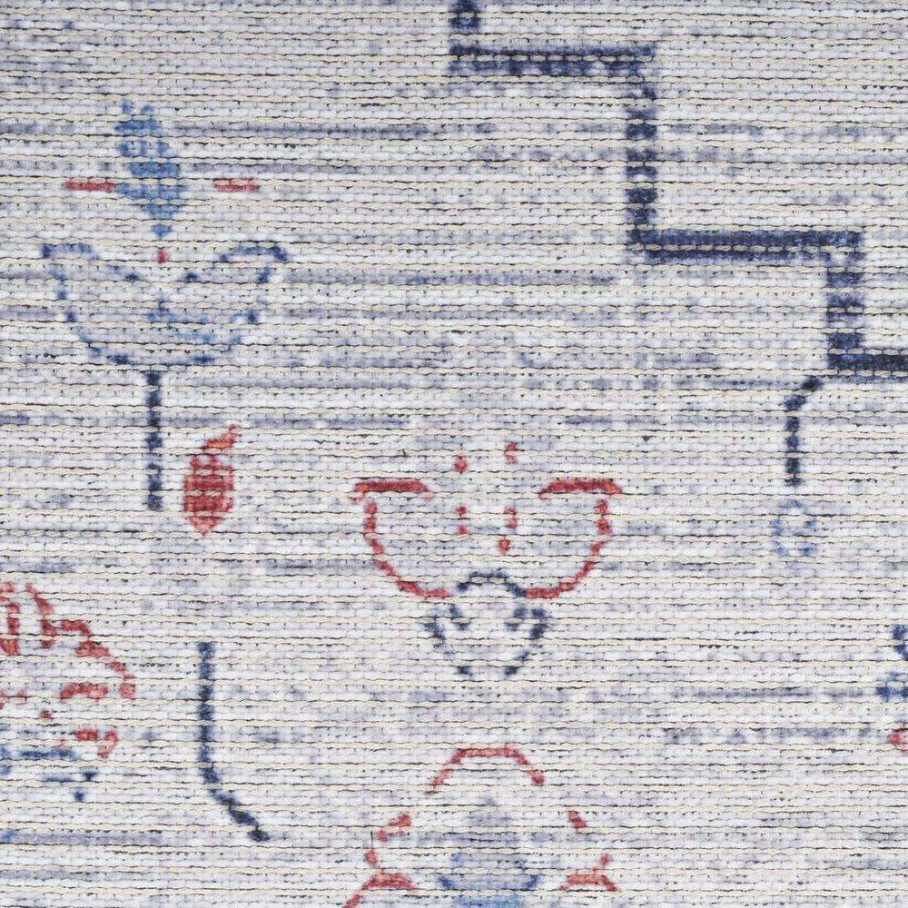 Machine Washable Series 1 SR110 Ivory Blue Rug #color_ivory blue