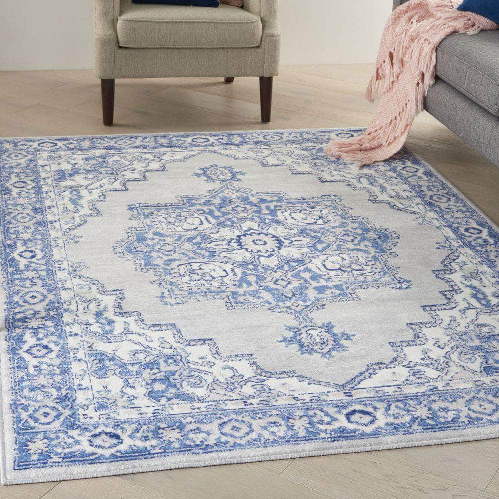 Whimsicle WHS03 Ivory Blue Rugs #color_ivory blue