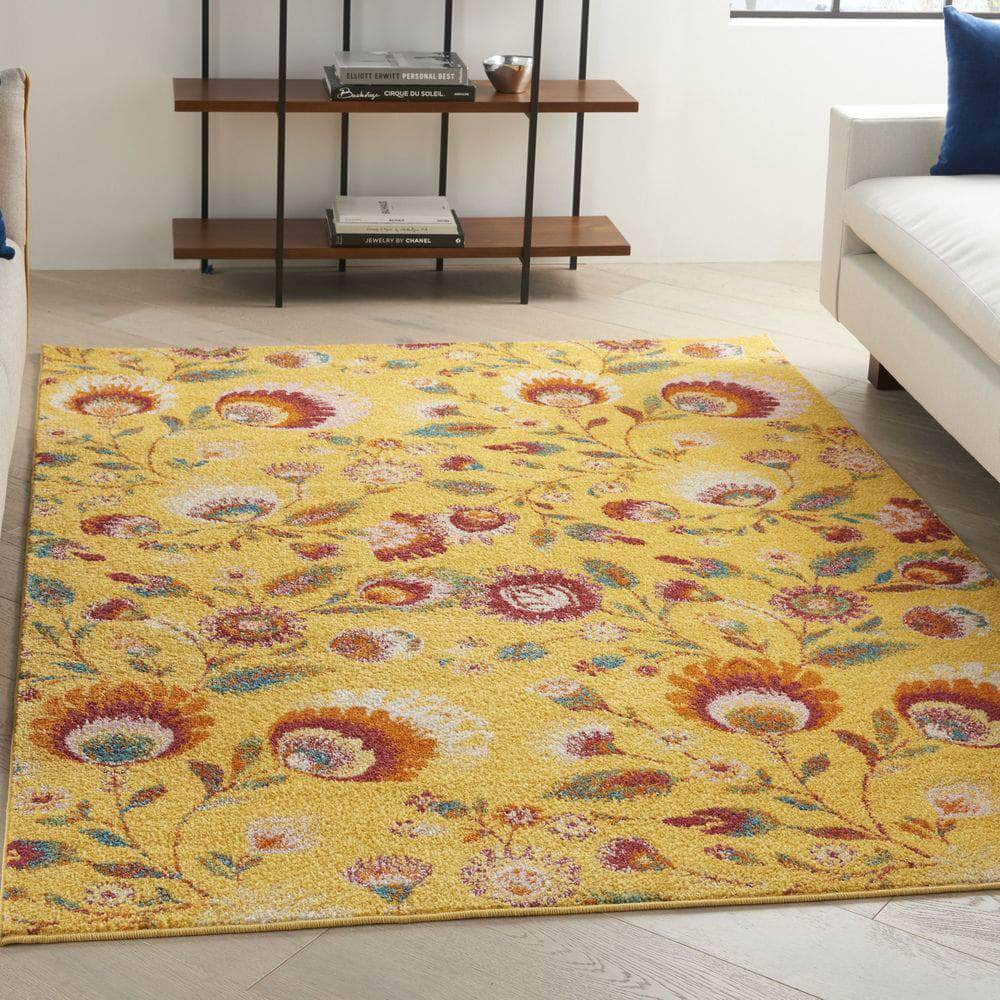 Allur ALR08 Yellow Multicolor Rugs #color_yellow multicolor