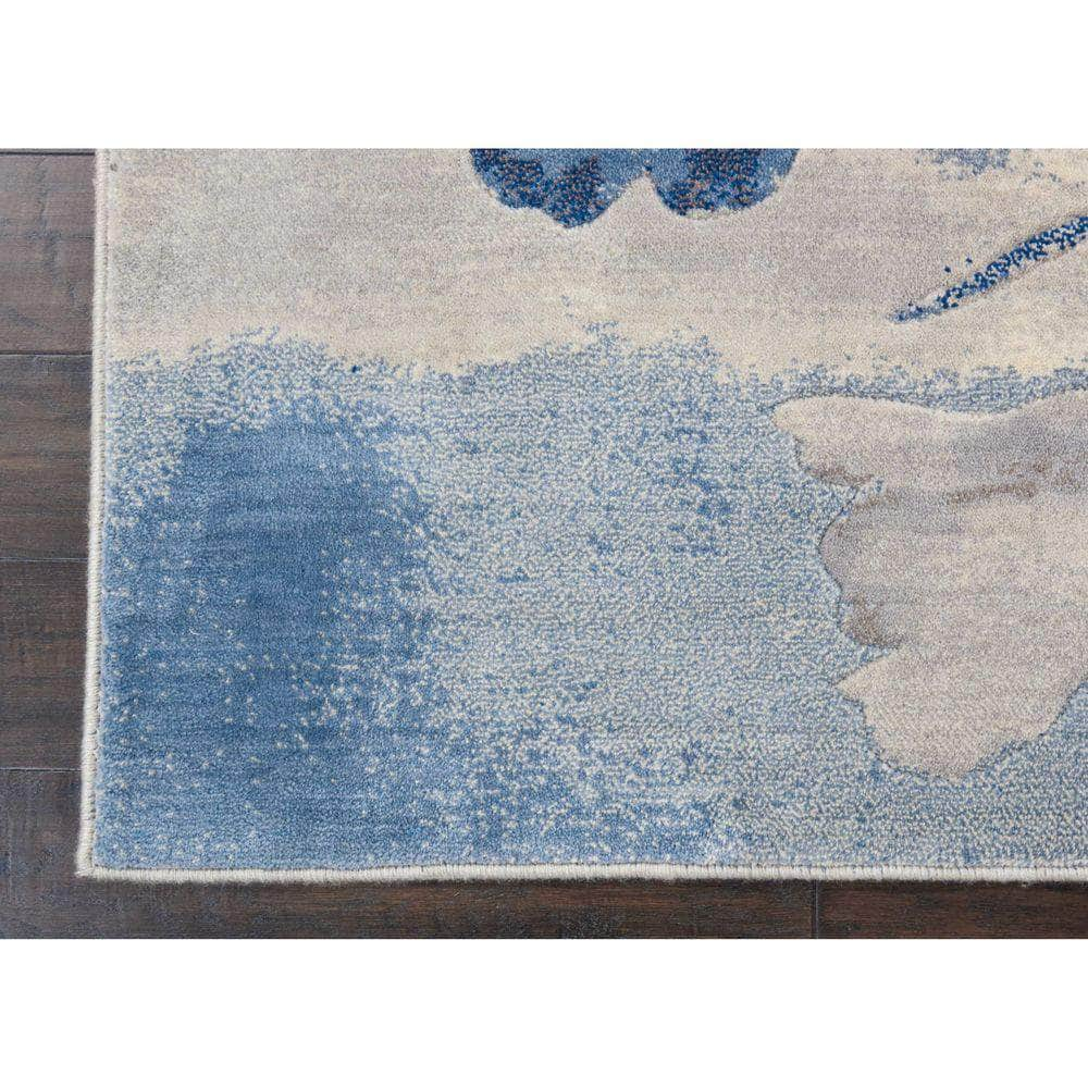 Somerset ST18 Ivory Blue Rugs #color_ivory blue