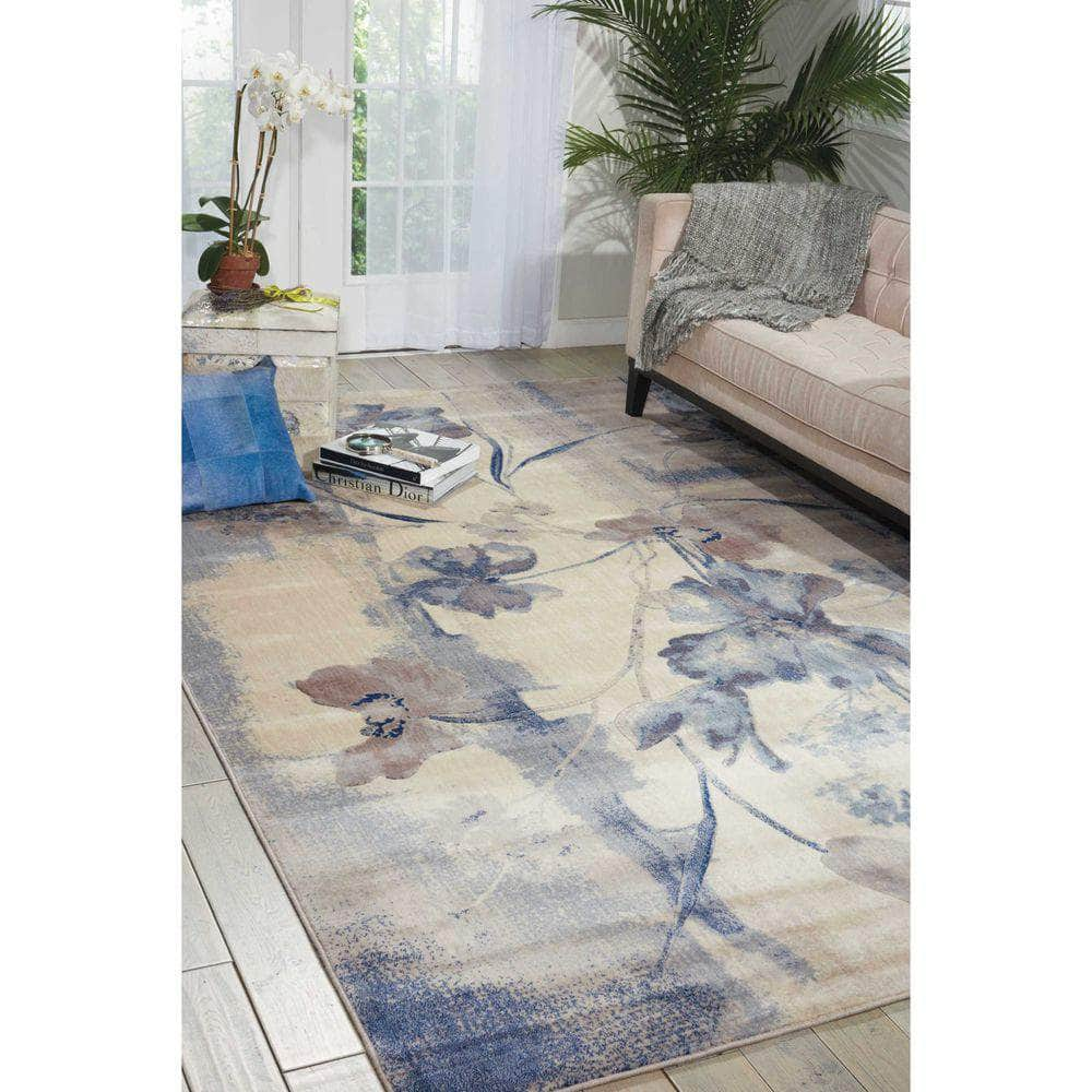 Somerset ST18 Ivory/Blue Rugs #color_ivory/blue