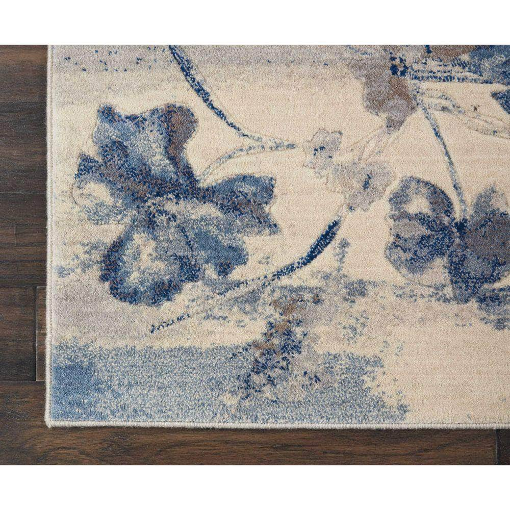 Somerset ST18 Ivory/Blue Rugs #color_ivory/blue