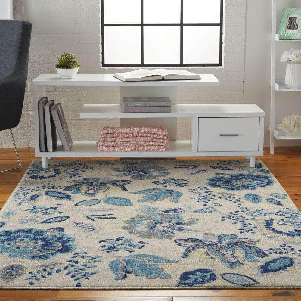 Tranquil TRA02 Ivory/Light Blue Rugs #color_ivory/light blue