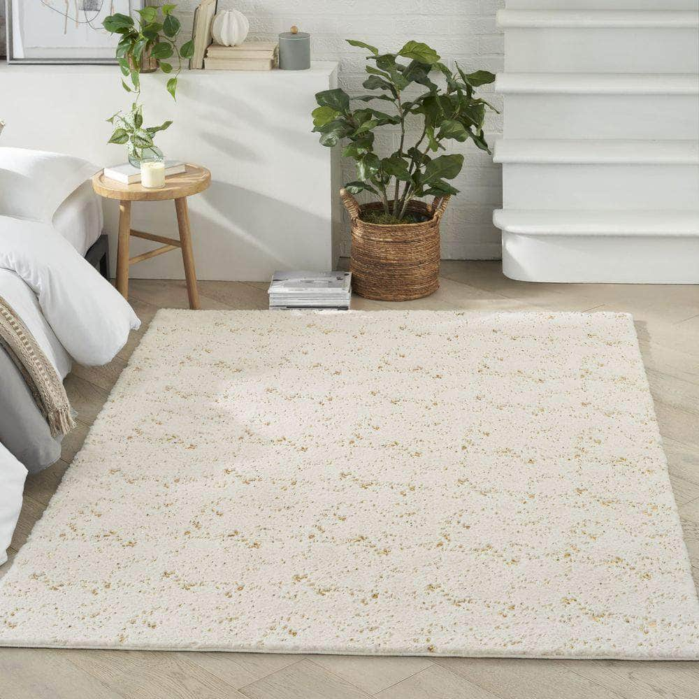 Cozy Shimmer CSH01 Ivory Rug #color_ivory