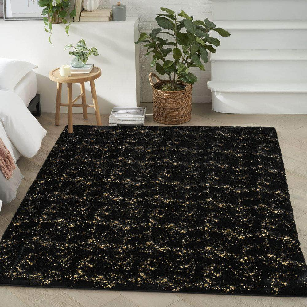 Cozy Shimmer CSH01 Black Rug #color_black