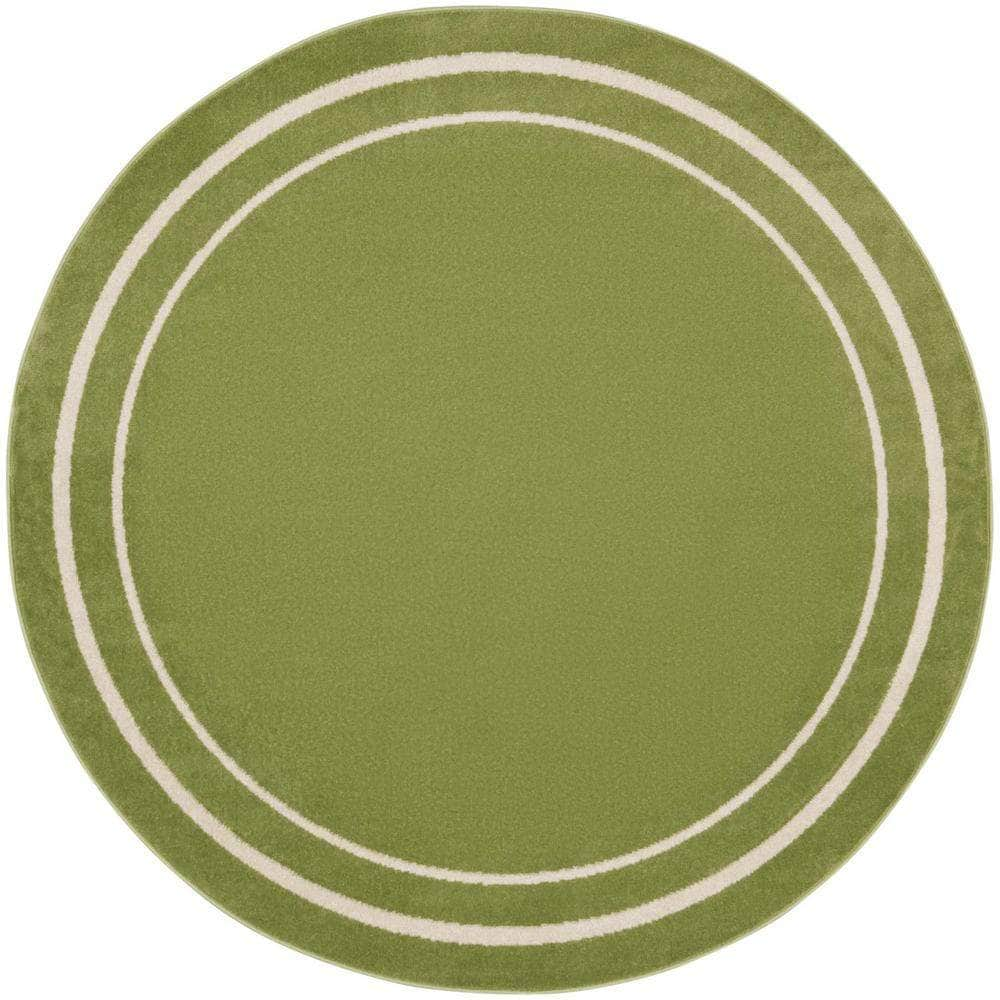 Nourison Essentials NRE02 Green Ivory Rugs #color_green ivory