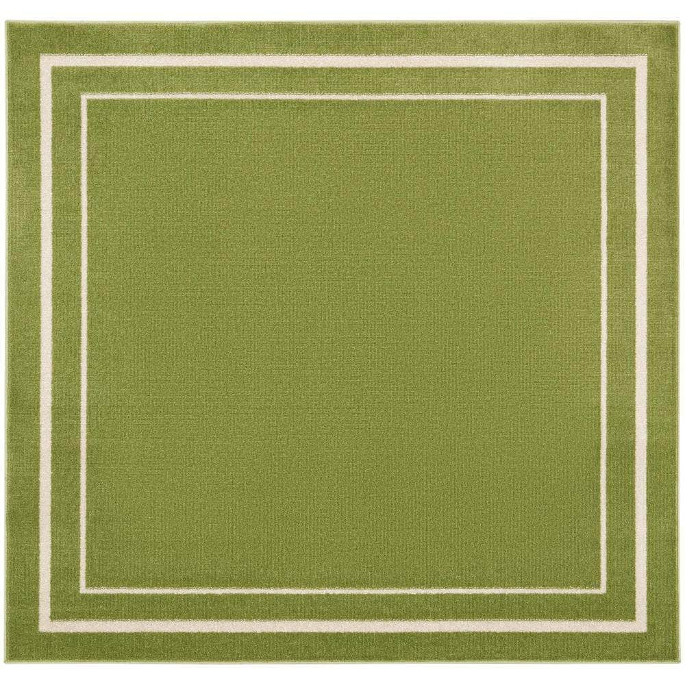 Nourison Essentials NRE02 Green Ivory Rugs #color_green ivory