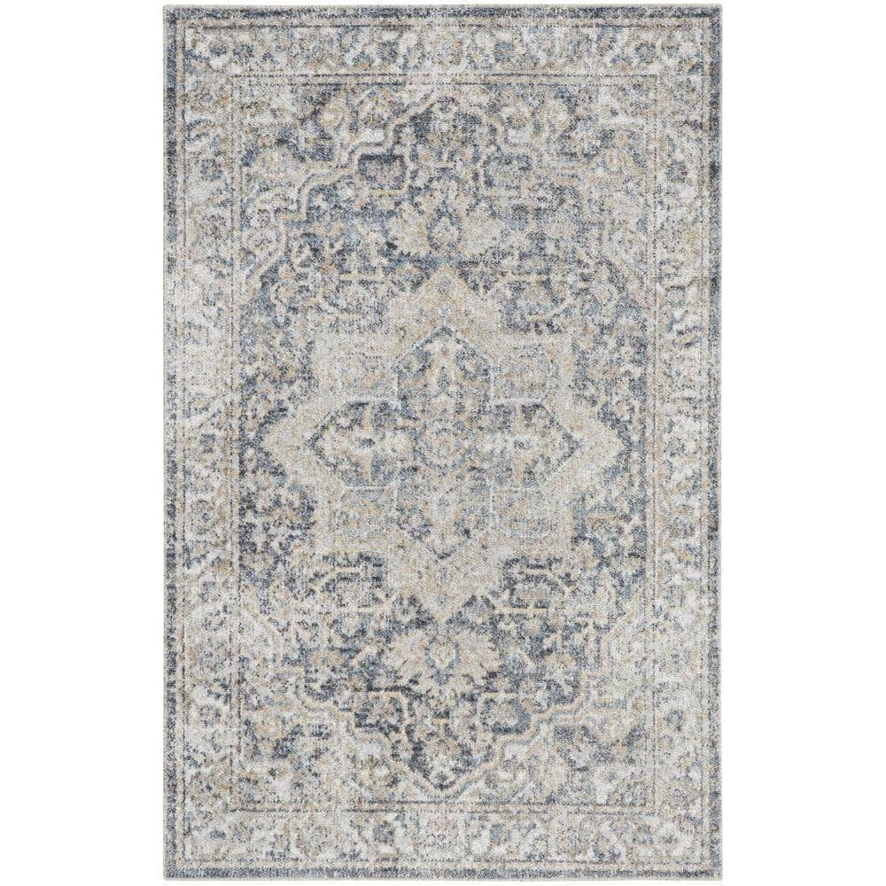 Astra Machine Washable ASW12 Grey Blue Rugs #color_grey blue