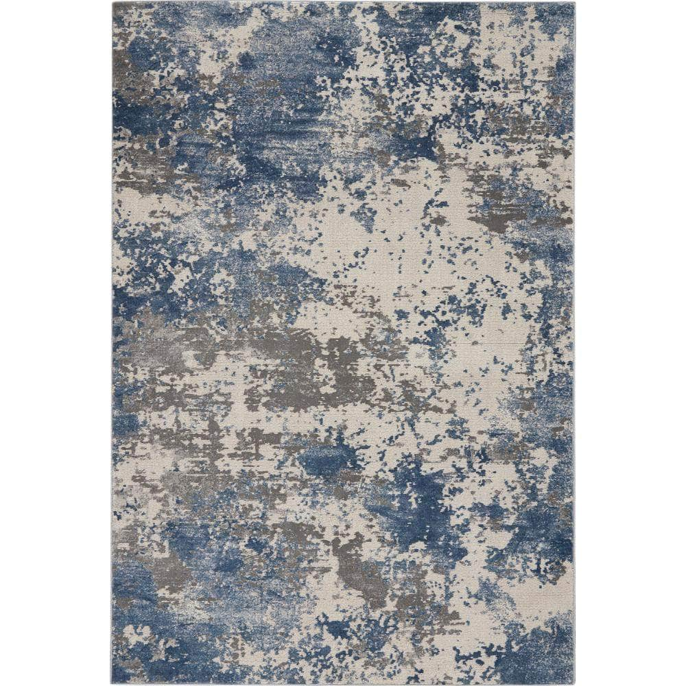 Rustic Textures RUS08 Grey/Blue Rugs #color_grey/blue