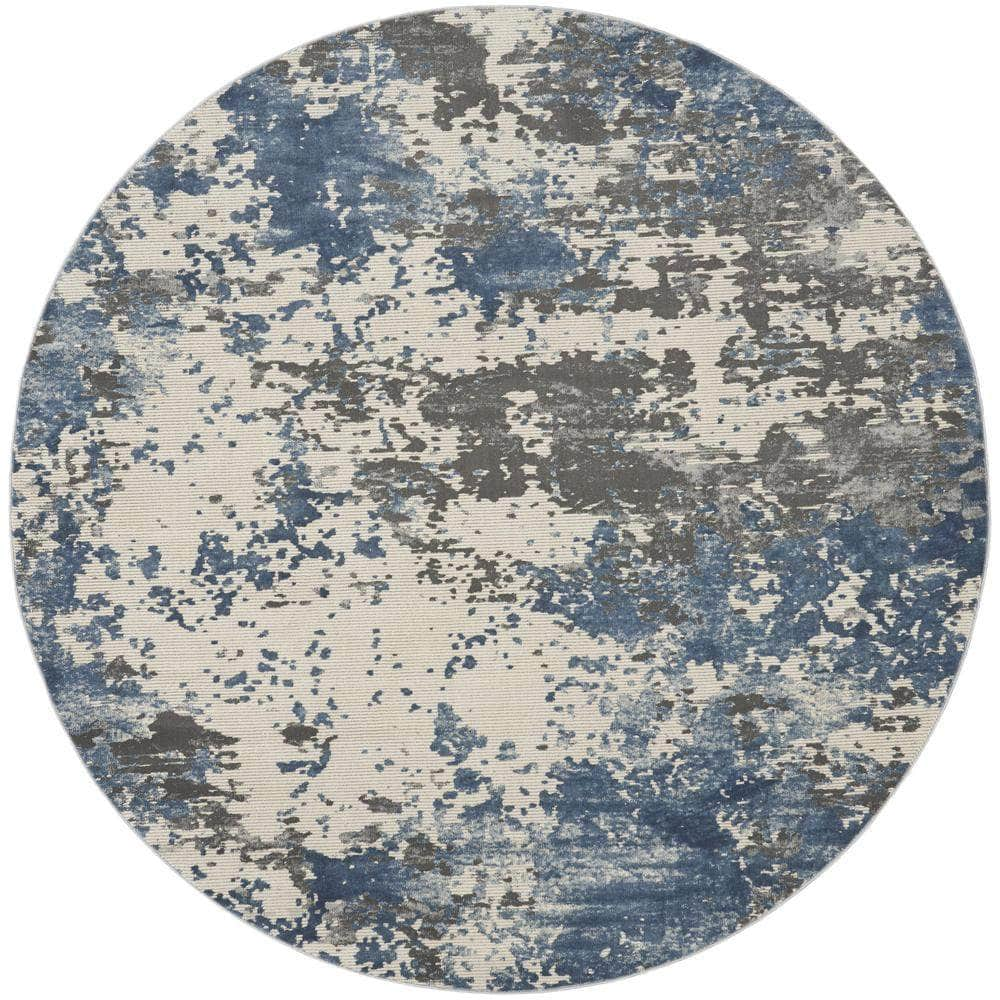 Rustic Textures RUS08 Grey/Blue Rugs #color_grey/blue