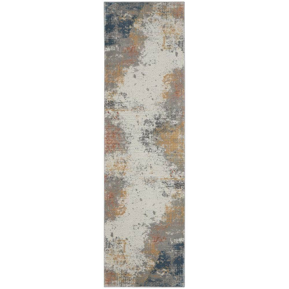 Rustic Textures RUS13 Grey/Blue Rugs #color_grey/blue