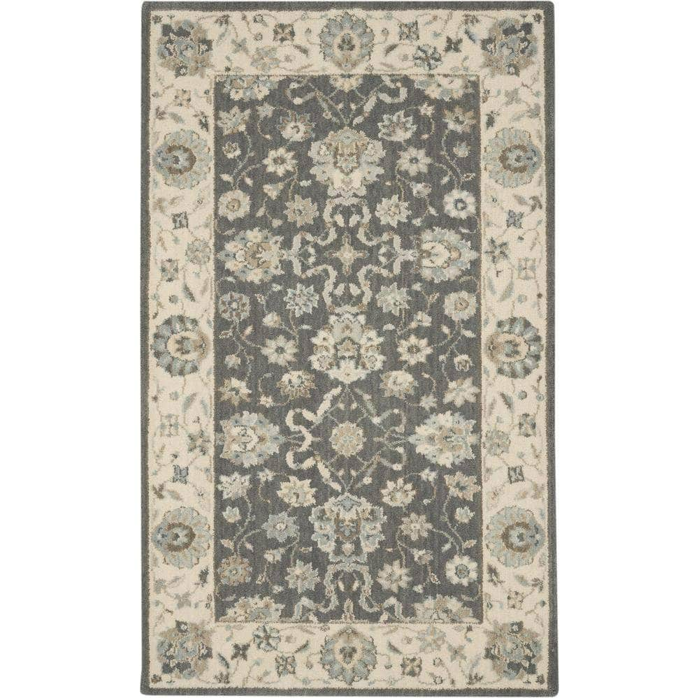 Living Treasures LI16 Grey/Ivory Rugs #color_grey/ivory