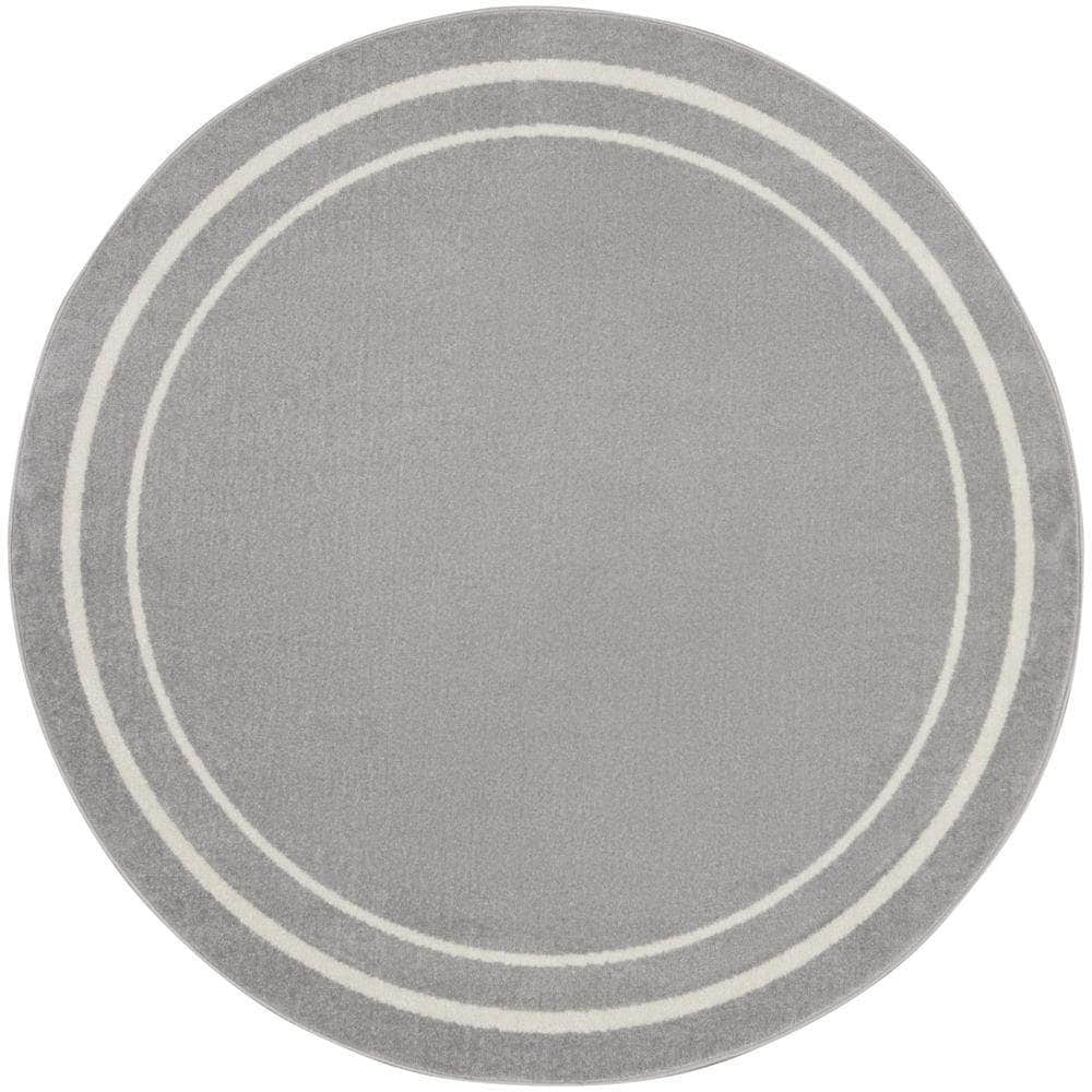 Nourison Essentials NRE02 Grey Ivory Rugs #color_grey ivory