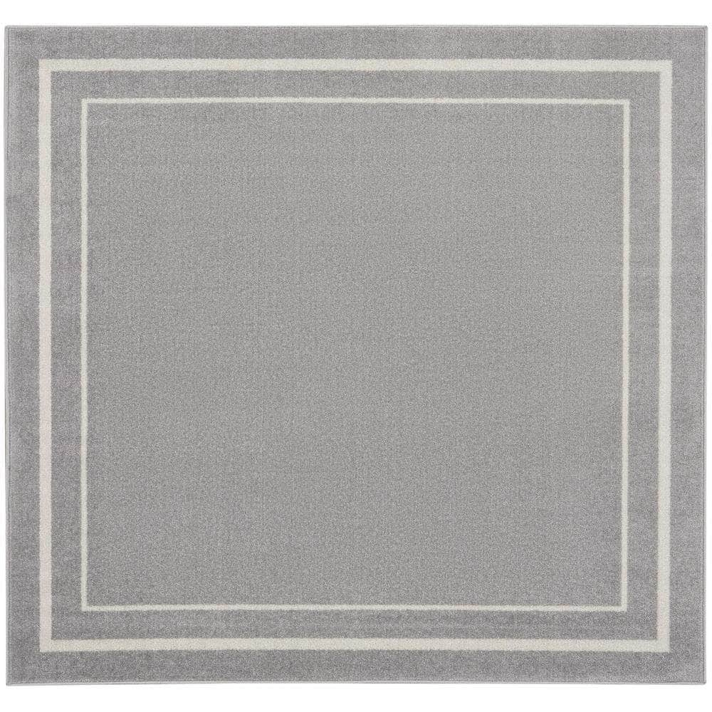 Nourison Essentials NRE02 Grey Ivory Rugs #color_grey ivory