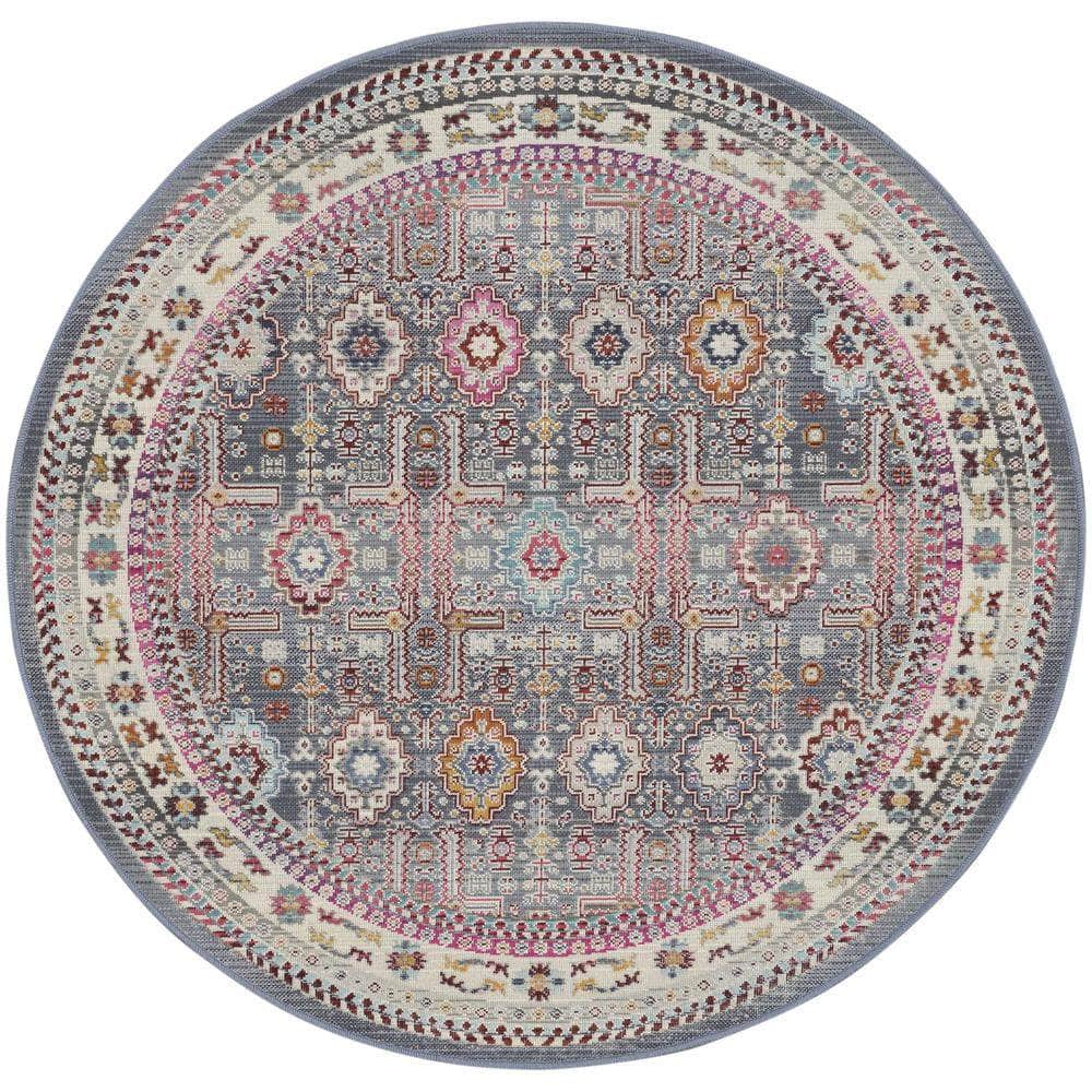 Vintage Kashan VKA05 Grey/Multi Rugs #color_grey/multi