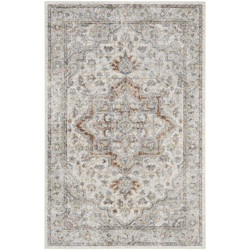 Astra Machine Washable ASW12 Grey Multicolor Rugs #color_grey multicolor