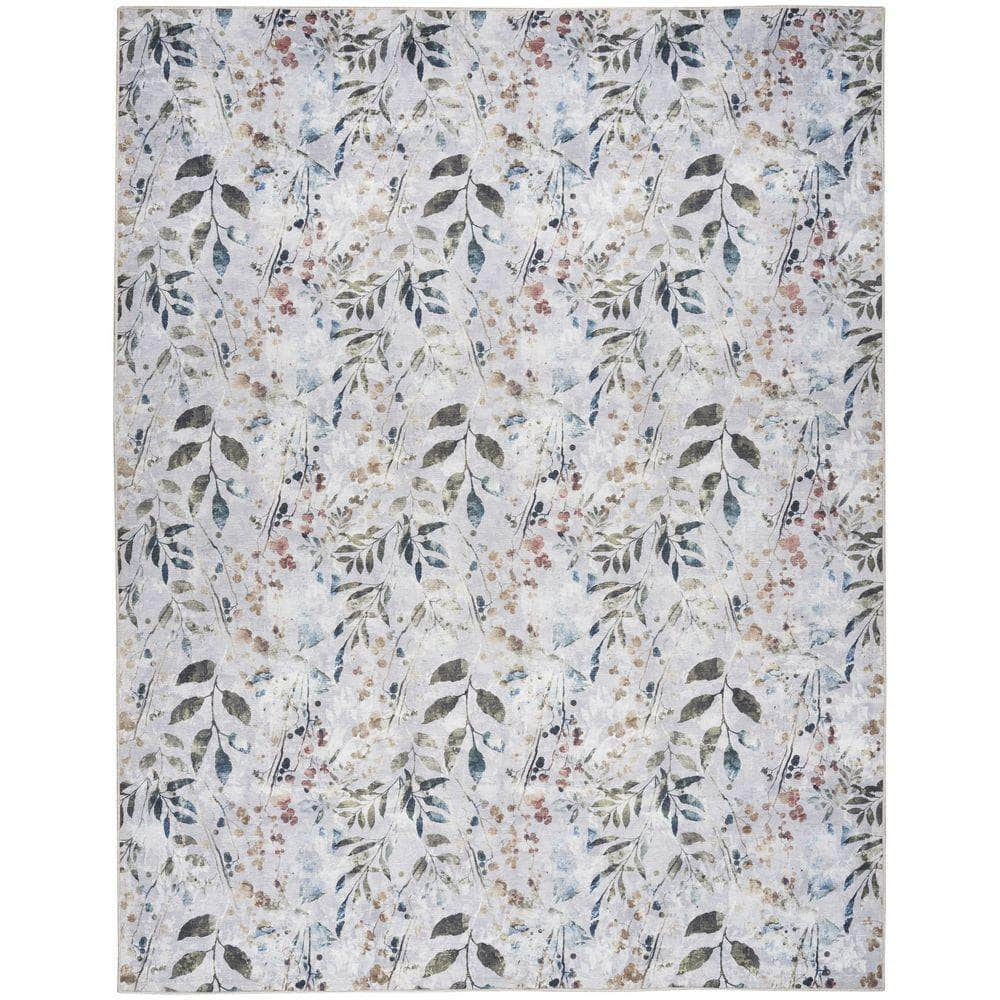 Nourison Washables NWB05 Grey Multicolor Rug #color_grey multicolor