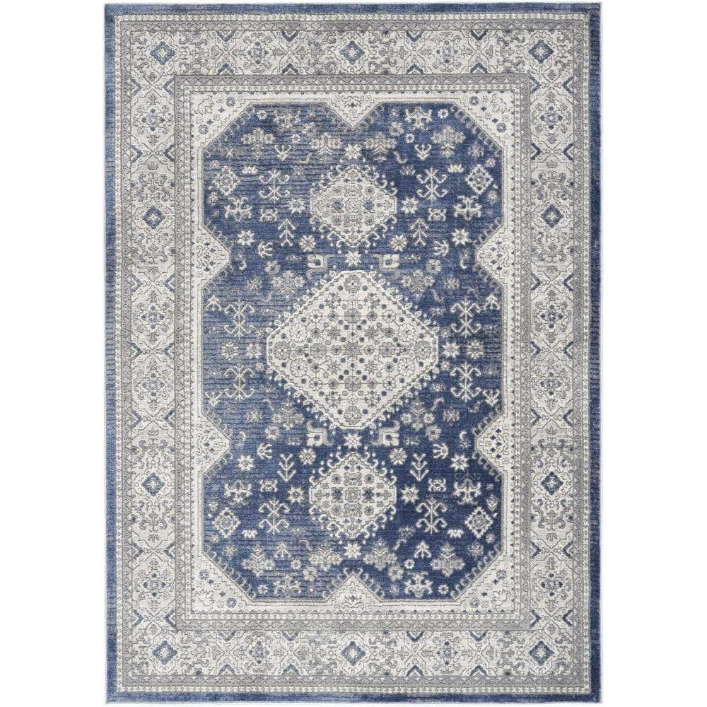 Series 4 SR403 Grey Navy Rugs #color_grey navy