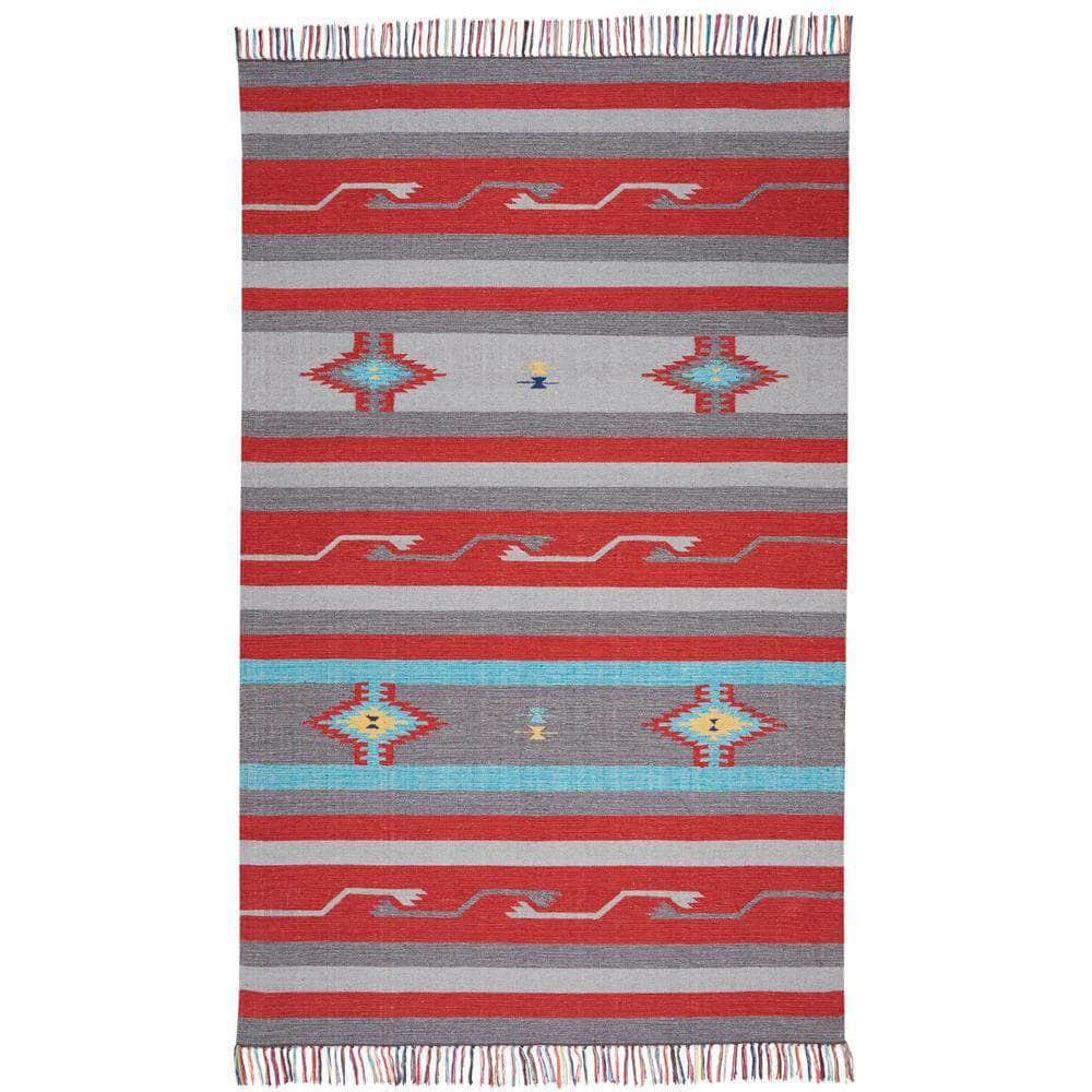 Baja BAJ01 Grey/Red Rugs #color_grey/red