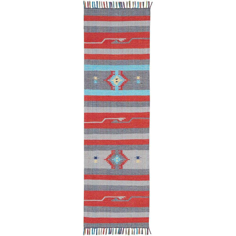 Baja BAJ01 Grey/Red Rugs #color_grey/red