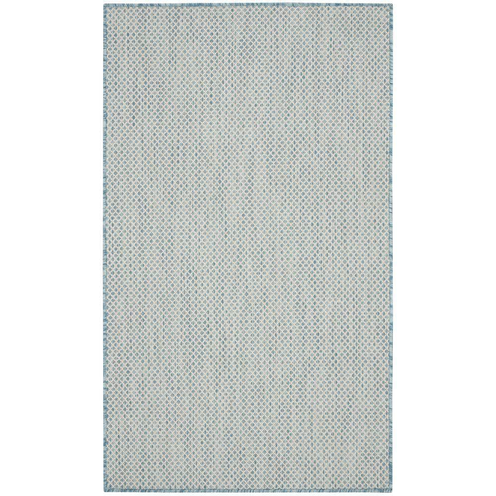 Courtyard COU01 Ivory Aqua Rugs #color_ivory aqua